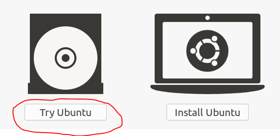 try ubuntu button